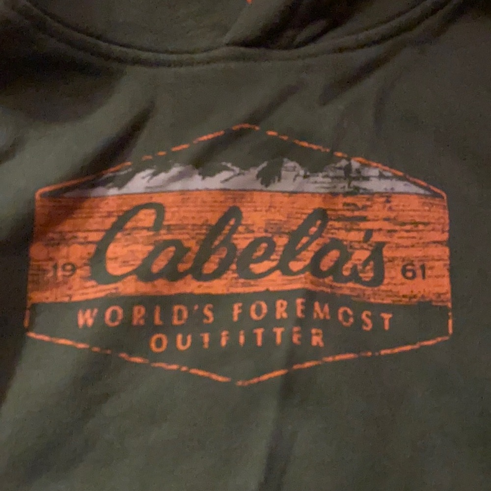 Cabelas 3T olive green and orange Hoodie